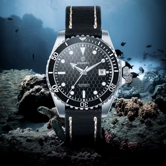 Boderry Automatic Titanium Diver Watch. Black - Picture 1 of 6